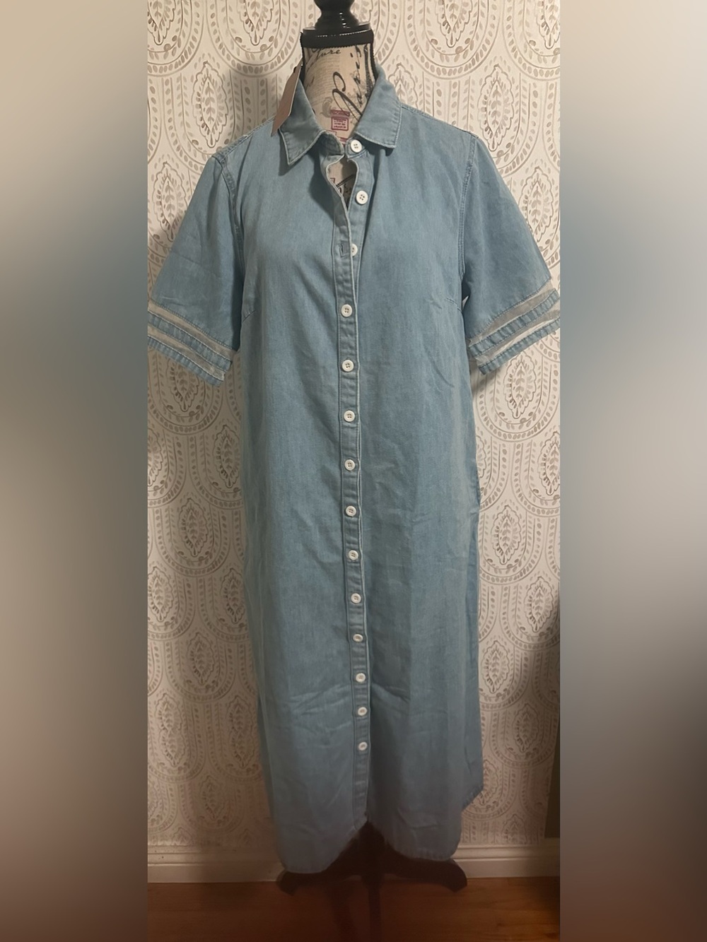 Amazon Light Blue Denim Maxi Shirt Dress